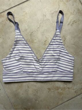 ‼️EUC: Pact Organic Lavender Striped Lace Bralette- XS